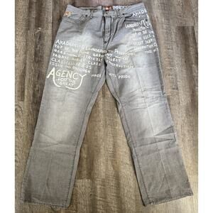 Vintage Y2K Akademiks Baggy Jeans Men's 40 Hip Hop Skater Embroidered WIDE